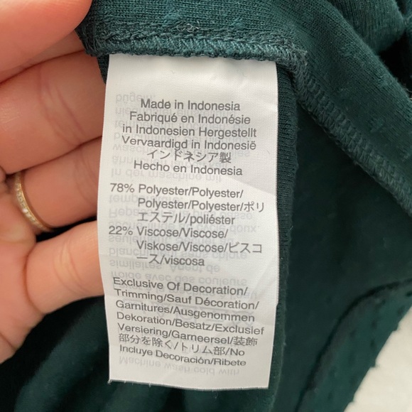 Madewell Texture & Thread Clipdot Forest Green Ruffle Top - Picture 7 of 7